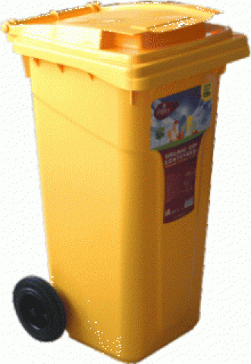 Pubele de gunoi mobile 120litri 55x48x94cm galben